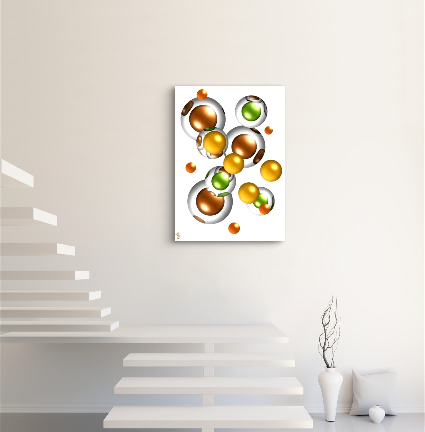 Autumnal Marbles: Bronze & Orange Spot - Limited Edition Art Print In Sizes A2-A1