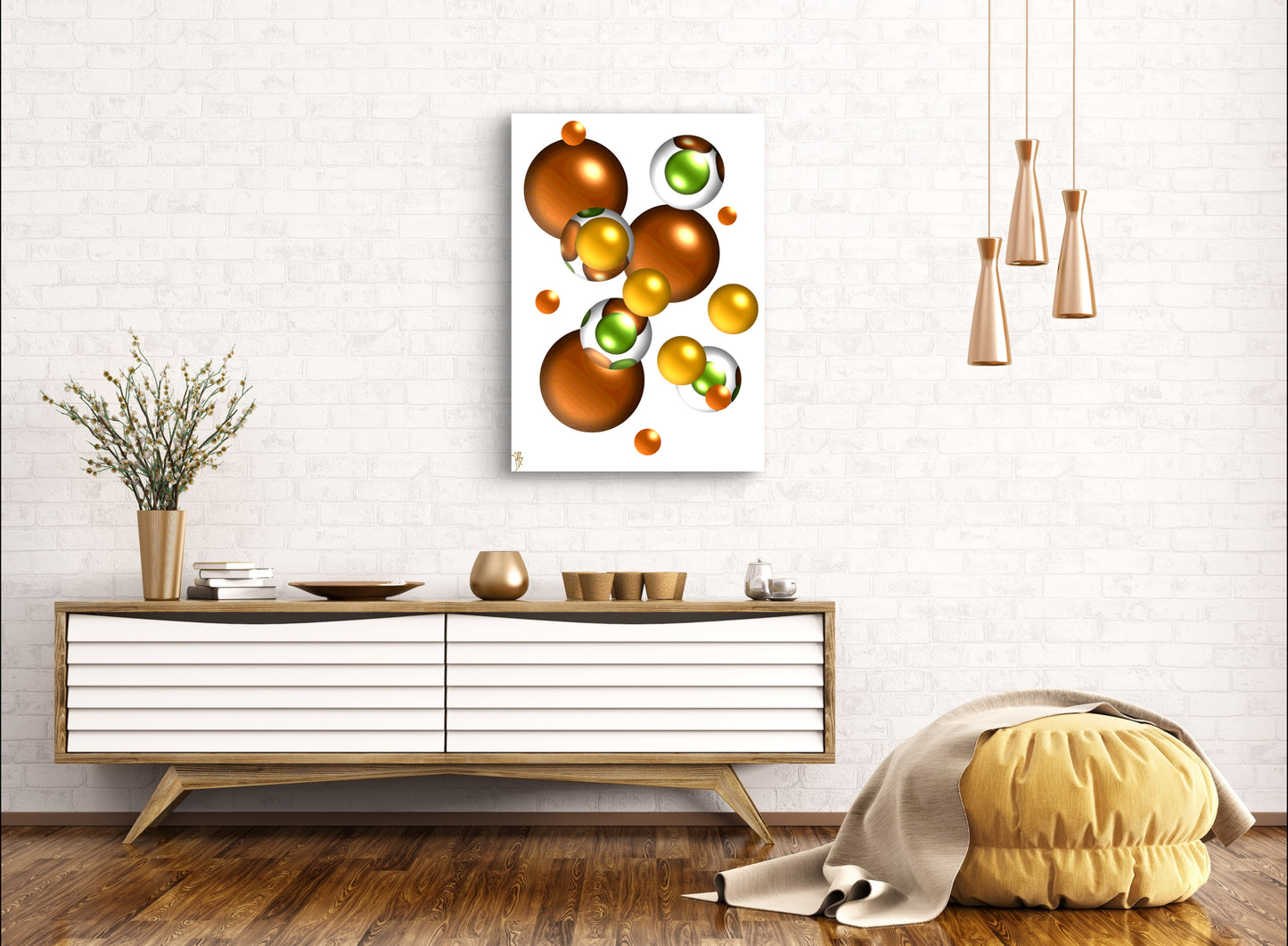 Autumnal Marbles: Woodland Tangerine & Chocolate Drop - Limited Edition Art Print In Sizes A2-A1