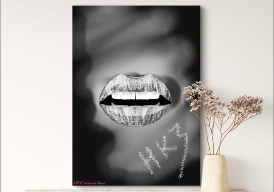 Glitter Greyscale Lips - Bold & Moist - Open Collection Art Prints - A3