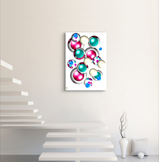Falling Marbles: Cherry Speckled Rainbow - Limited Edition Art Print In Sizes A2-A1