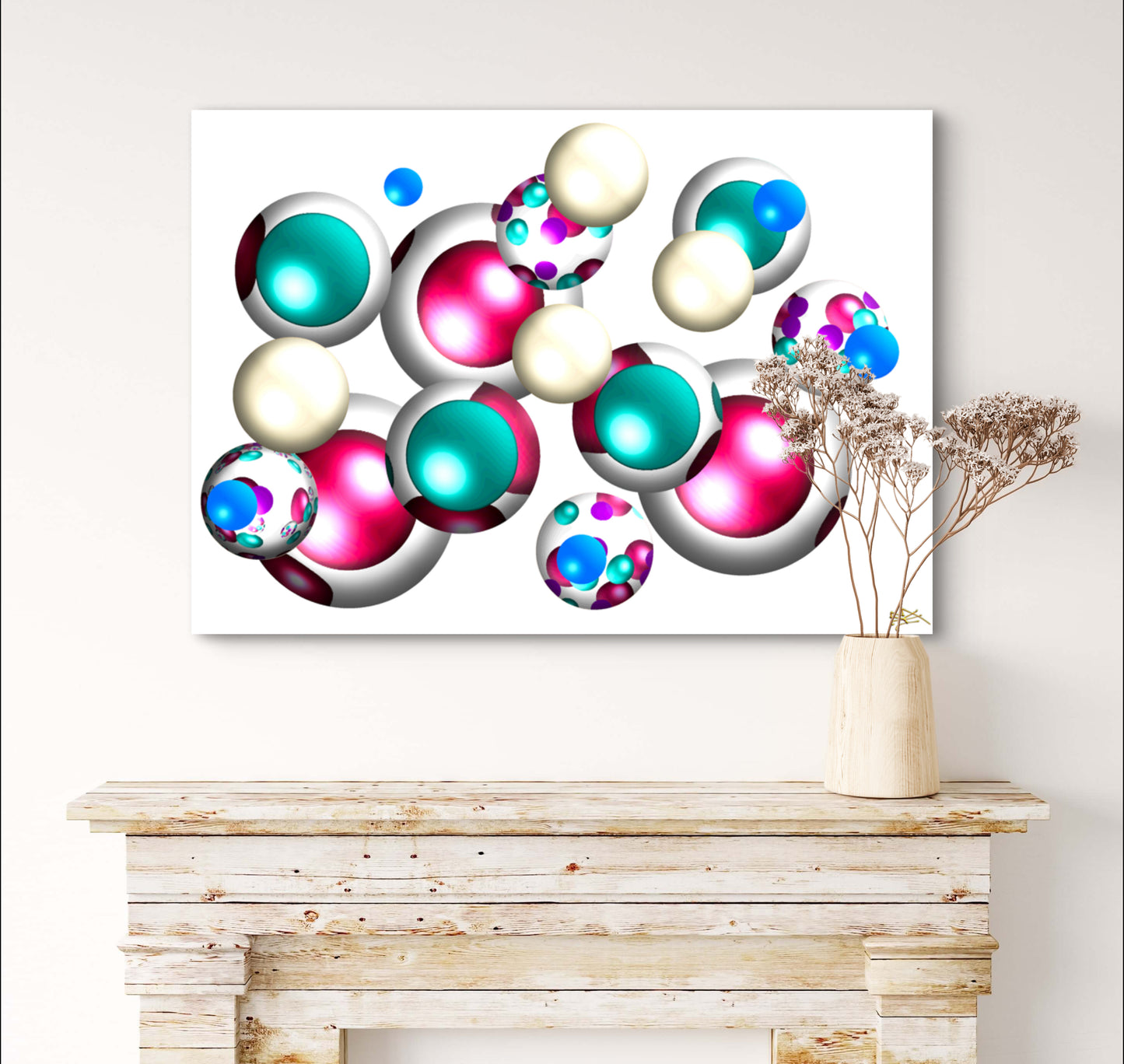 Falling Marbles: Cherry Speckled Rainbow - Limited Edition Art Print In Sizes A2-A1