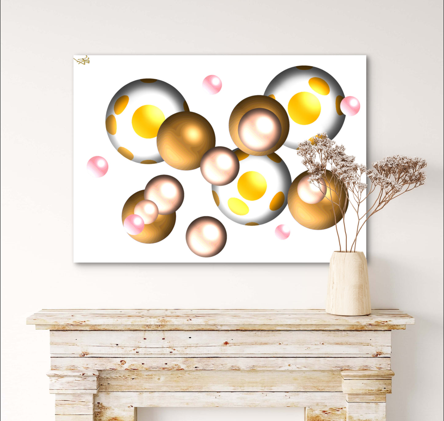 Infinite Marbles - Yellow Speckle - Limited Edition Art Print In Sizes A2-A1