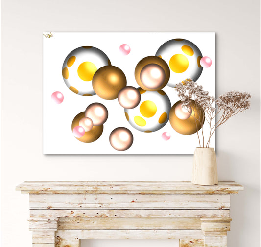 Infinite Marbles - Yellow Speckle - Limited Edition Art Print In Sizes A2-A1
