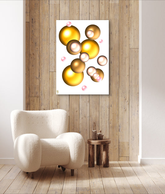 Infinite Marbles - Solid Gold 
- Limited Edition Art Print In Sizes A2-A1