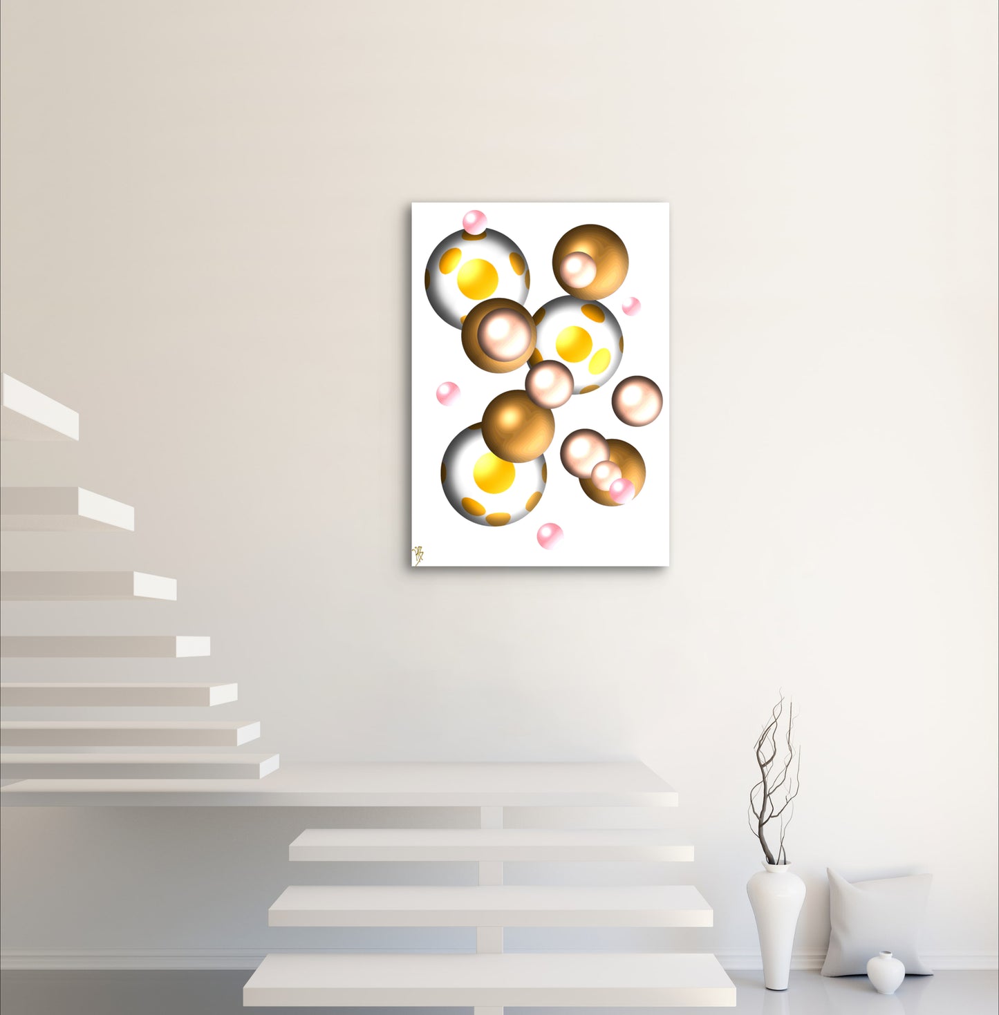 Infinite Marbles - Yellow Speckle - Limited Edition Art Print In Sizes A2-A1