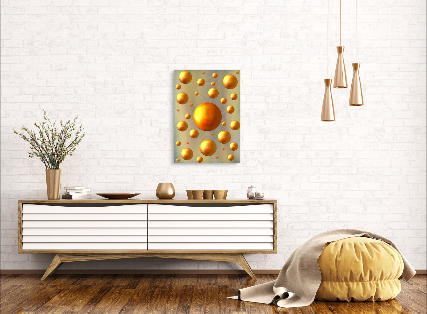 Serenity Spheres - Metallic Bliss Limited Edition Art Print In Sizes A3-A1