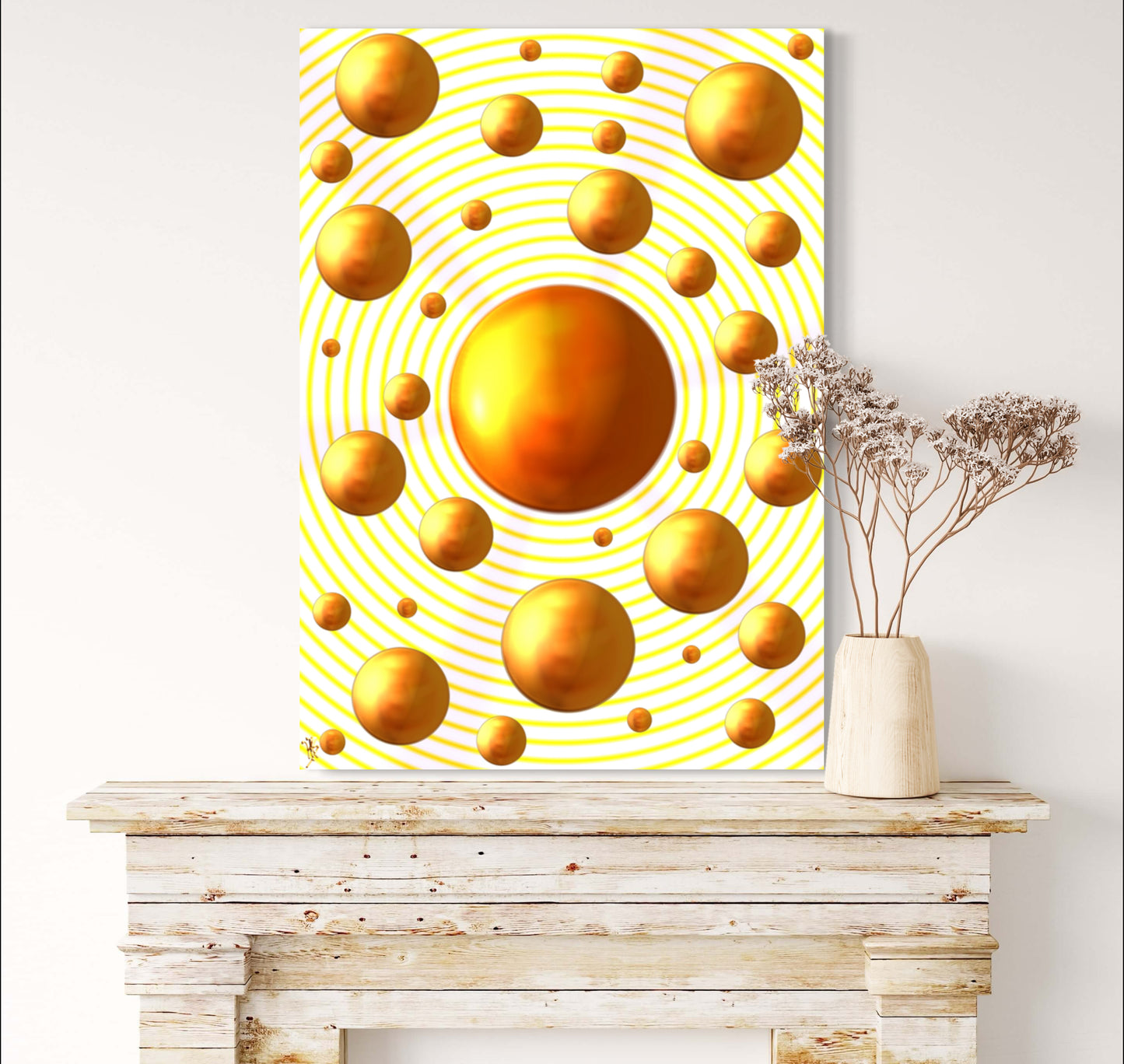 Serenity Spheres - Gold Vibrations Limited Edition Art Print In Sizes A3-A1