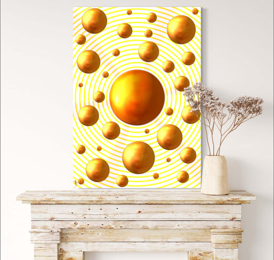 Serenity Spheres - Gold Vibrations Limited Edition Art Print In Sizes A3-A1