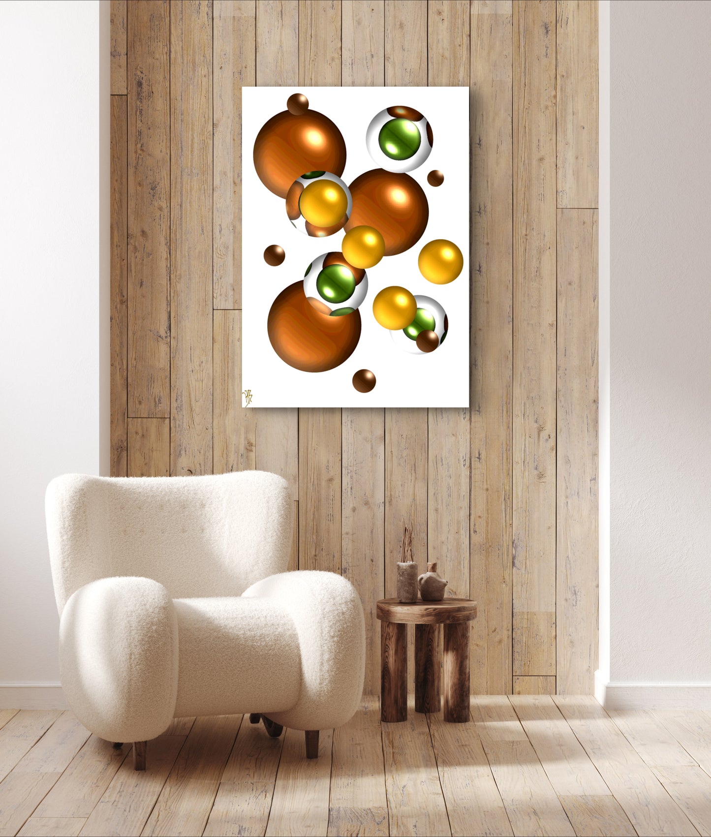Autumnal Marbles: Woodland Tangerine & Chocolate Drop - Limited Edition Art Print In Sizes A2-A1
