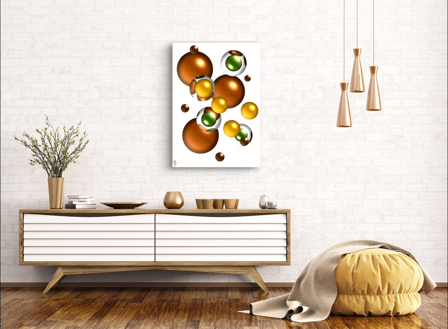Autumnal Marbles: Woodland Tangerine & Chocolate Drop - Limited Edition Art Print In Sizes A2-A1