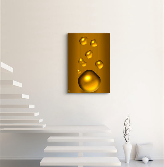 Formless: Liquid Gold - Only One, Limited Edition Art A1 Stretched Cotton Canvas Print