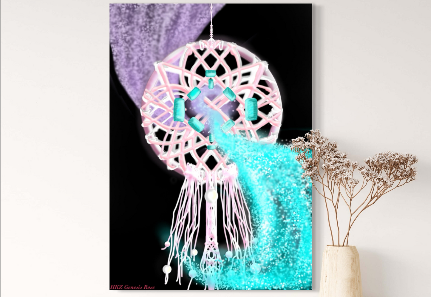 Catcher Of Dreams - Pink & White Open Collection Art Prints - A3
