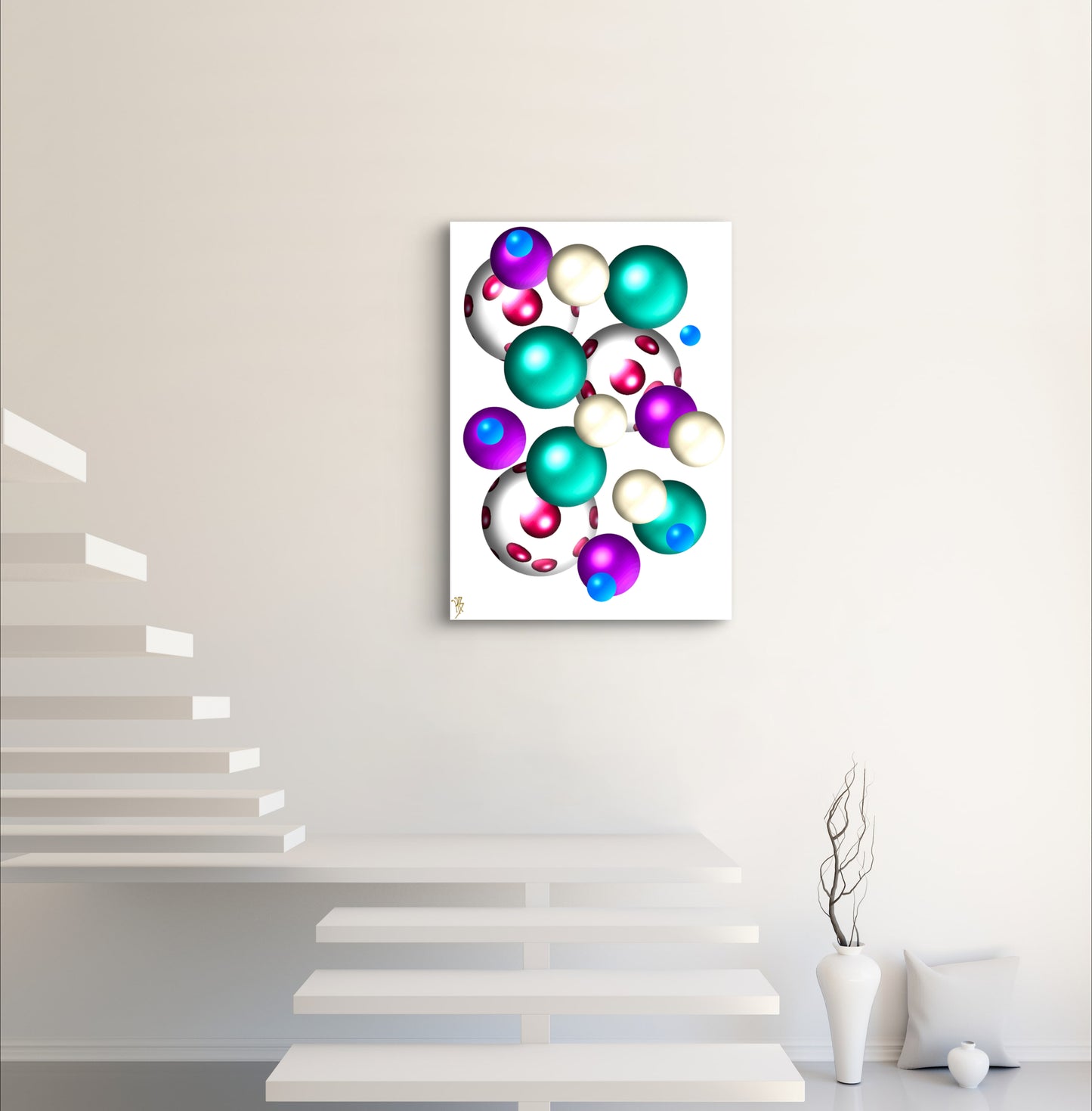 Falling Marbles: Cherry Speckle - Limited Edition Art Print In Sizes A2-A1