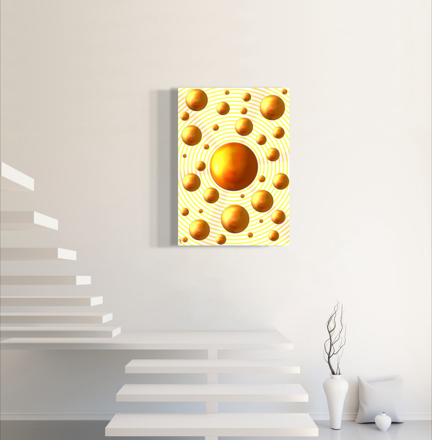 Serenity Spheres - Gold Vibrations Limited Edition Art Print In Sizes A3-A1