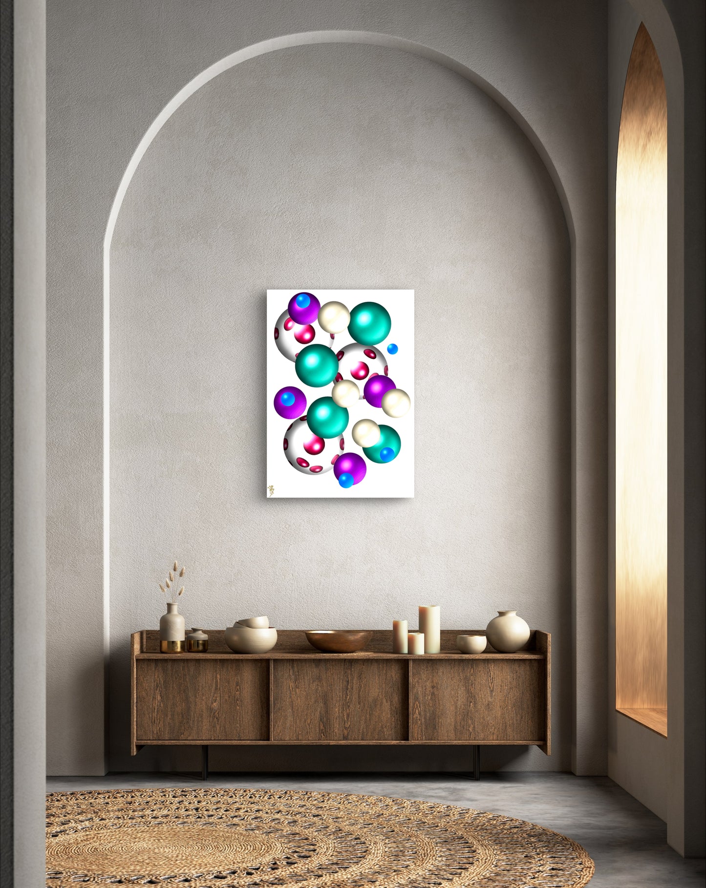 Falling Marbles: Cherry Speckle - Limited Edition Art Print In Sizes A2-A1