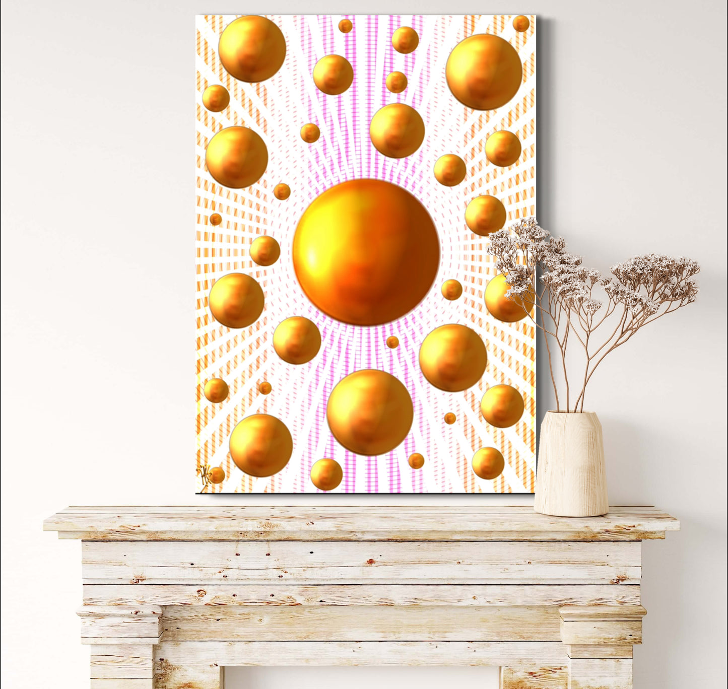 Serenity Spheres - Salmon Burst Limited Edition Art Print In Sizes A3-A1