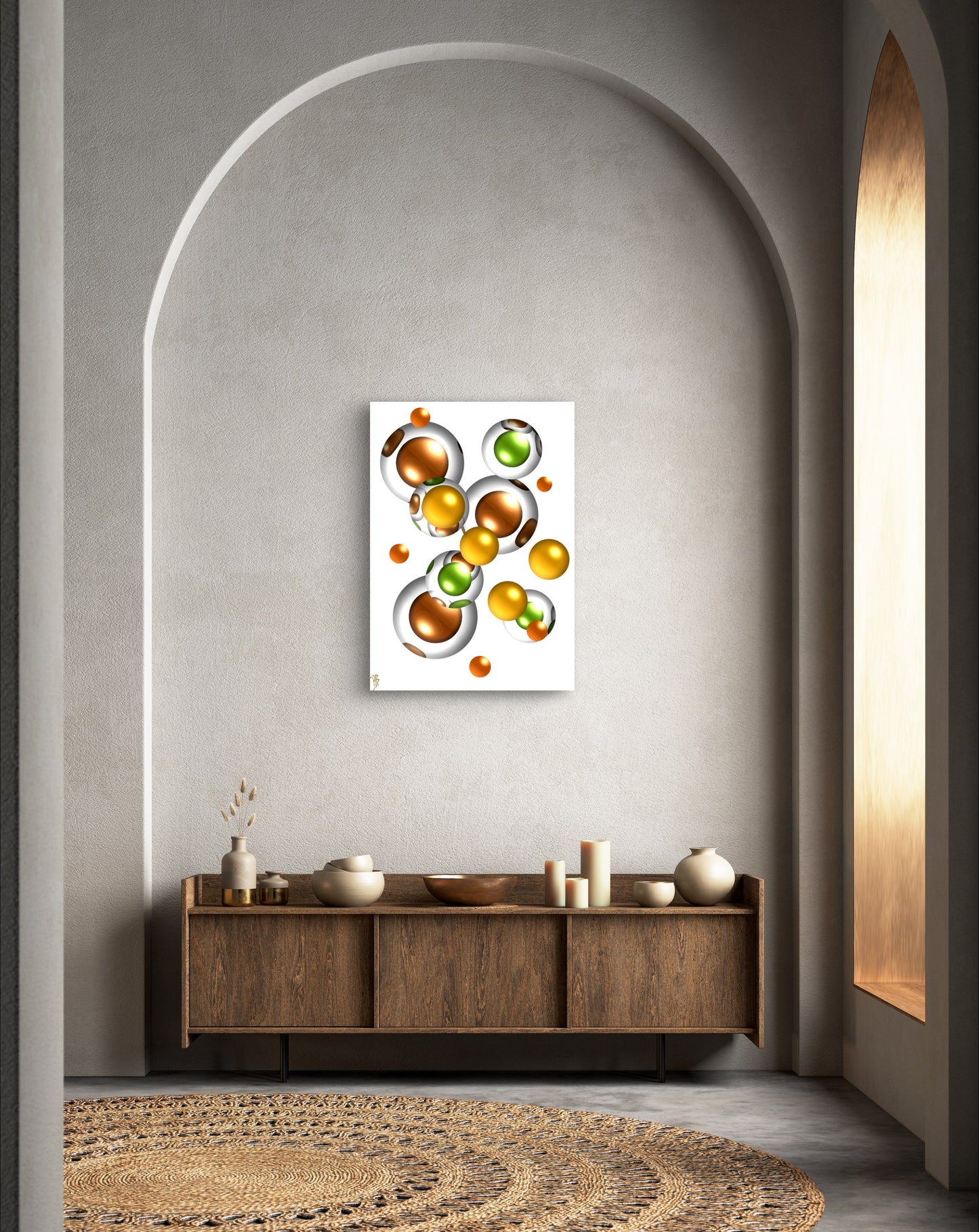 Autumnal Marbles: Bronze & Orange Spot - Limited Edition Art Print In Sizes A2-A1