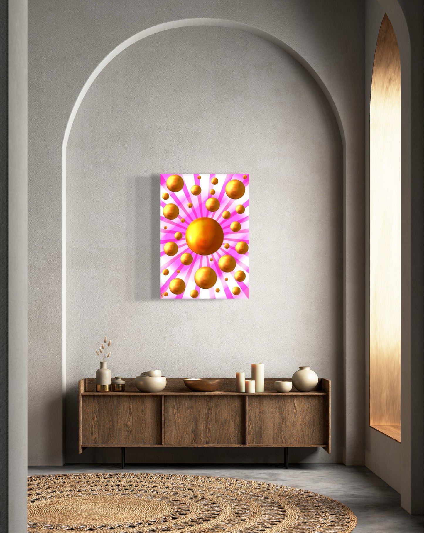 Serenity Spheres - Soft Rose Limited Edition Art Print In Sizes A3-A1